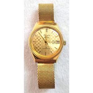 Rivington Electra Quartzarama Mens Vtg 70s Watch Goldtone Adjustable Band Runs